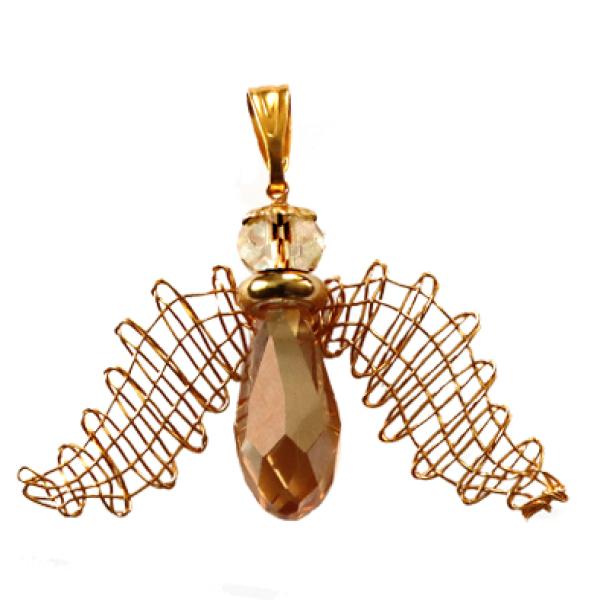 525 Klöppelschmuck Bastelset "Kleiner Engel  - Goldtopas"